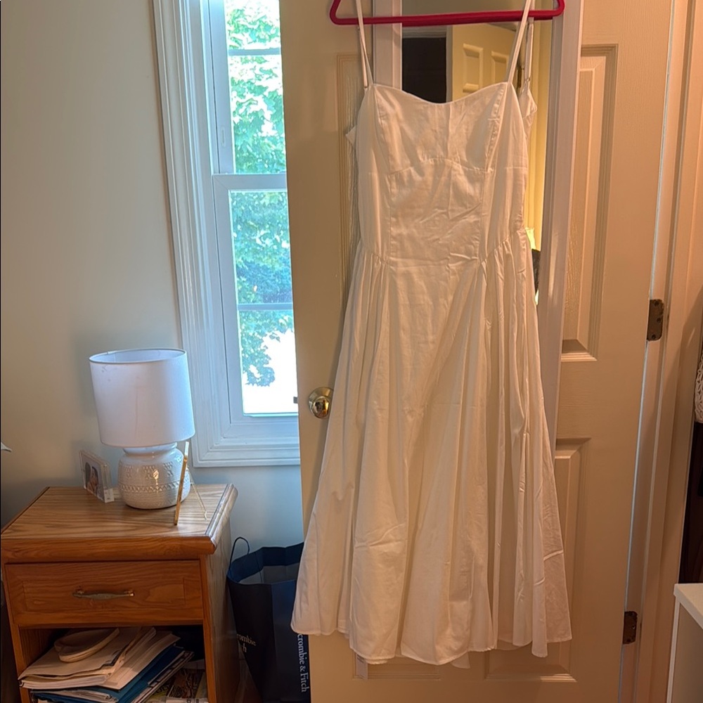 Elegant White Spaghetti Strap Dress